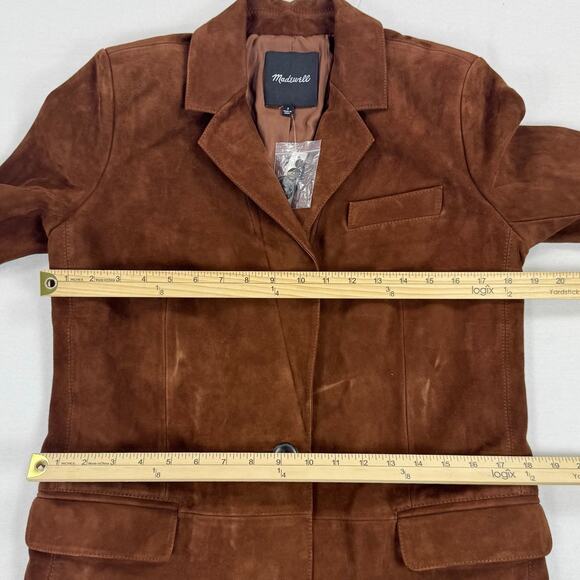 Madewell Women’s The Kline Leather Blazer Size 2 Soft Mohagany - Picture 14 of 16